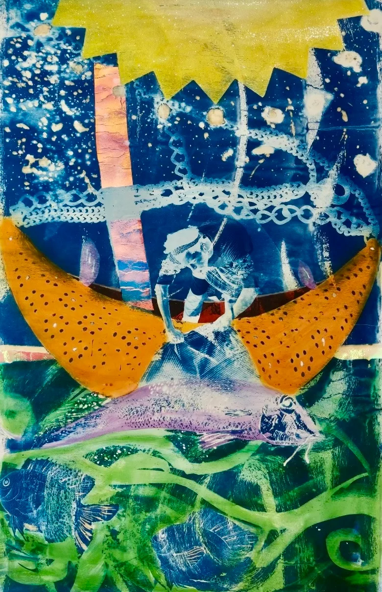 “Eternal Seas” (2023), mixed-media print by Ivan Forde — © Ivan Forde