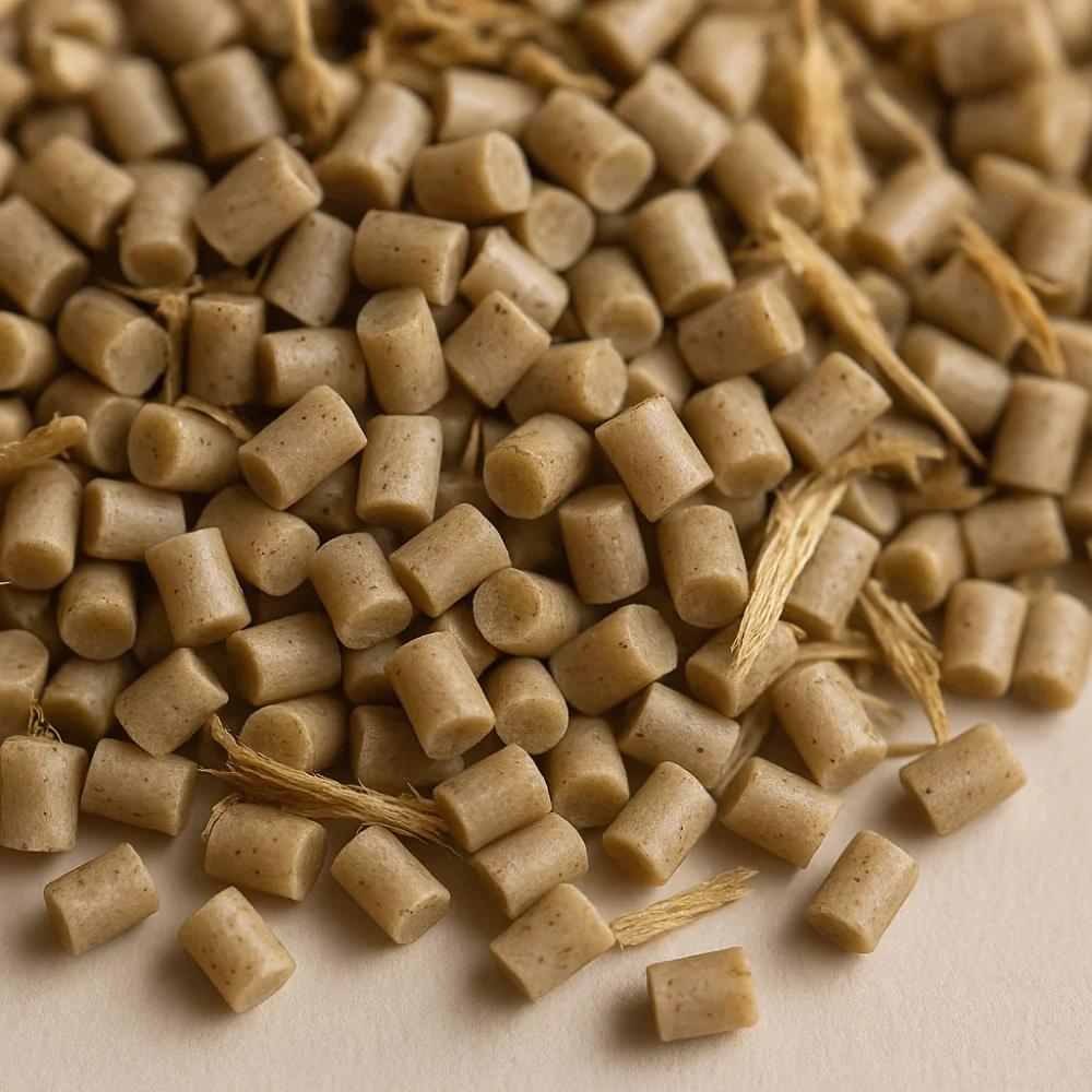 Hemp-fiber bioplastic resin pellets